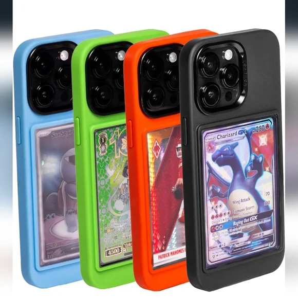 TopDeck Card/Photo Display Phone Case for iPhone 15 Pro Max OrangeClear